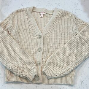 Cat & Jack size L 10/12 Beige Knit Cardigan Sweater
